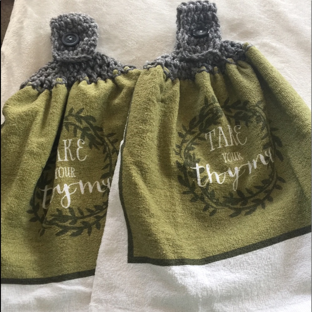 Hand Crochet dish towels. Set of 2, new